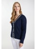 DreiMaster Damen Strickjacke in Marine Wollweiss