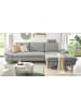 Furn.Design Ecksofa hellgrau Velours, Sofa mit Bettfunktion und Stauraum 284 cm