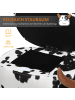 HOMCOM Polsterhocker-62L x 35B x 36H cm-Schwarz+Weiß+Natur