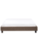 Beliani Doppelbett ROANNE in Beige/Dunkler Holzfarbton - (W) 170 x (H) 29 x (L) 213 cm