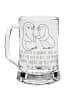 Mr. & Mrs. Panda Gravur Bierkrug Pinguine trösten mit Spruch in Transparent