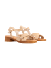 Divine Factory Leder-Absatzsandalen Alénoa Beige