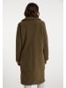 myMo Damen Faux Shearling Mantel in Oliv