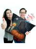 Mr. & Mrs. Panda Kuschel Kissen Krähe Halloween Design ohne Spruch in Weiß