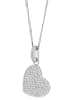 Adeliás Damen Anhänger – Herzanhänger aus 925 Silber mit Zirkonia in silber