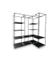 relaxdays Eckschrank in Schwarz - (B)86 x (H)170 x (T)130 cm