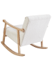 Beliani Schaukelsessel LEKNES in Weiß/Braun - (W) 63 x (H) 78 x (L) 96 cm