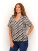 Kaffe Kurzarm-Bluse KAtina Regular fit in Feather/Black Geometric Print