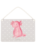 Mr. & Mrs. Panda Deko Schild Axolotl Niedlich ohne Spruch in Grau Pastell
