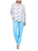 NORMANN langarm Schlafanzug Pyjama TupfenPunkte - 72338 in blau