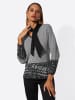 creation L Modal-Baumwoll-Pullover in schwarz-ecru-gemustert