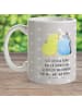 Mr. & Mrs. Panda Kaffeebecher Wellensittich Liebe mit Spruch in Grau Pastell