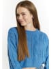 myMo Strick Cropped Pullover in Himmelblau