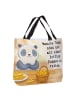 Mr. & Mrs. Panda Tragetasche Panda Pommes Gebet Design mit Spruch in Weiß