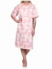 NORMANN kurzarm Nachthemd Knopfleiste am Hals - 77405 in rosa