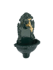 relaxdays Wandbrunnen in Grün/ Gold - (B)24,5 x (H)40 x (T)15 cm