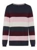 Laura Scott Strickpullover in marine-bordeaux-rosa-weiß