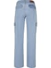 Urban Classics Urban Classics Damen Ladies High Waist Straight Denim Cargo Pants in lighter washed