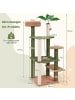 COSTWAY 152cm Kratzbaum mit Kunstpflanze in Grün