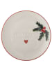 Bloomingville Teller JOVIDA Weihnachtsteller mit HERZ und Tannenzweig 16 cm