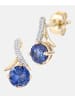 Diamant L'éternel Ohrstecker aus 375 Gelbgold mit Diamant mit Tansanit