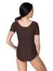 Aquarti Aquarti Damen Ballett Trikot Kurzarm Tanz-Body in braun