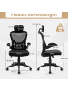 COSTWAY Ergonomischer Bürostuhl mit Verstellbarer Lendenstütze in Schwarz