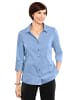 GOLDNER Kurzgröße:  Bluse Stretchbequeme Bluse mit Baumwolle in bleu