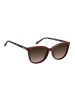 Tommy Hilfiger Damen Brillenfassung mit Sonnenbrillen-Clip Katzenauge Burgunder