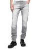 Rusty Neal Jeans Hose "NISHO" Straight-Fit Biker Cotton-Stretch in Light Grey Used
