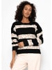 SASSYCLASSY Pullover mit Leo-Streifen in Schwarz
