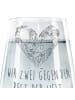 Mr. & Mrs. Panda Trinkglas Mäuse Herz mit Spruch in Transparent