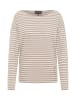ELBSAND Langarm T-Shirt Tooske in Silver Sand + Cloud White STRIPE