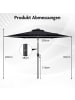 COSTWAY Sonnenschirm 230 cm mit LED in Schwarz