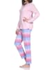 NORMANN Langarm Schlafanzug Pyjama Übergröße in rosa