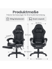 ABRIHOME Gaming Stuhl in Schwarz mit Fußstütze Kopfstütze Lendenstütze