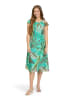 Betty Barclay Chiffonkleid figurbetont in Khaki/Blau