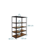 relaxdays Schwerlastregal in Schwarz/Braun - (B)120 x (H)200 x (T)60 cm