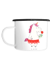 Mr. & Mrs. Panda XL Emaille Tasse Einhorn Dame ohne Spruch in Weiß