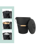 relaxdays 3-tlg. Ascheeimer Set in Schwarz - 24 Liter