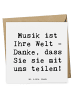 Mr. & Mrs. Panda Geschenkkarte Spruch Musiklehrer Danke mit Spruch in Weiß