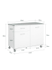 SoBuy Küchenwagen in Weiß - (B)120 x (H)90 x (T)56cm
