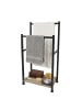 relaxdays Handtuchständer in Schwarz/ Grau - (B)42 x (H)80 x (T)24 cm