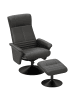 HOMCOM Relaxsessel mit Fußhocker-69L x 71B x 104H cm-Schwarz