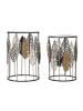 Mauro Ferretti Set aus 2 mehrfarbigen Metalltischen mit Ausziehplatten, Ø cm 38x55-33x50