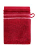 Schiesser Waschhandschuh Skyline Color 5er-Set mit Webbordüre in Rot