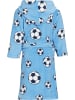 Playshoes Fleece-Bademantel Fußball in Blau