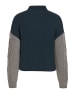 Noisy may Strukturierter Pullover mit Zopfmuster und Stehkragen in Navy