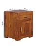 FineBuy Nachttisch in Braun / Sheesham / 50x40x60