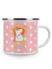 Mr. & Mrs. Panda Camping Emaille Tasse Einhorn Prinzessin ohne S... in Rot Pastell